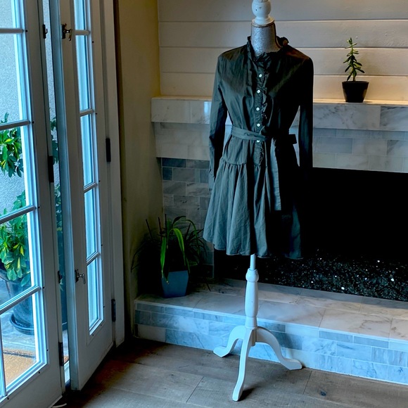 Kate Spade Broome Street Ruffled Ilive Poplin Shirtdress Size Medium - Picture 5 of 15